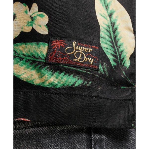 upload9223368955666196798 Ανδρικό Πουκάμισο SUPERDRY VINTAGE HAWAIIAN M4010620A Mαύρο Πράσινο - Image 3