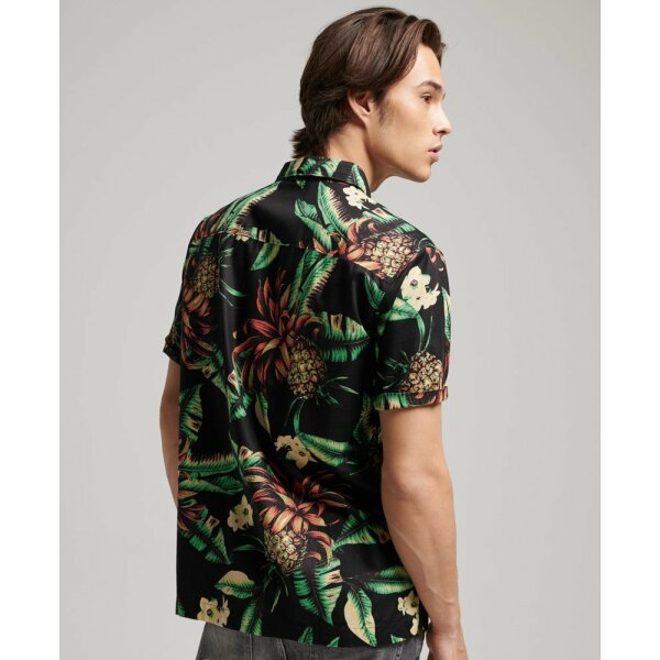 upload9223368955666196799 Ανδρικό Πουκάμισο SUPERDRY VINTAGE HAWAIIAN M4010620A Mαύρο Πράσινο - Image 4