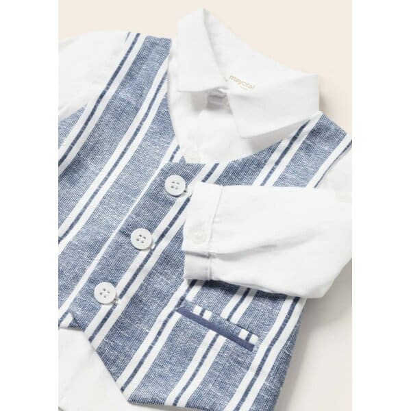 Παιδικό Σετ 2 τεμαχίων λινό Νεογέννητο Μπλέ 23-01263-074 - Image 3