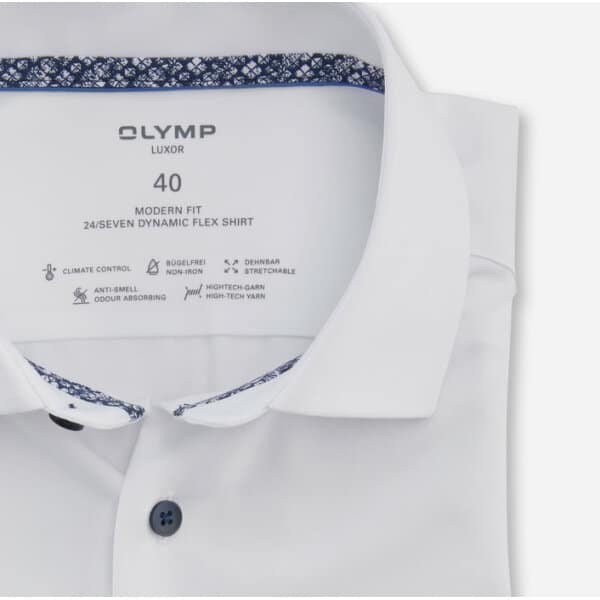 13363400-706x700-1 Ανδρικό Πουκάμισο OLYMP MODERN FIT 13363400 Λευκό - Image 2