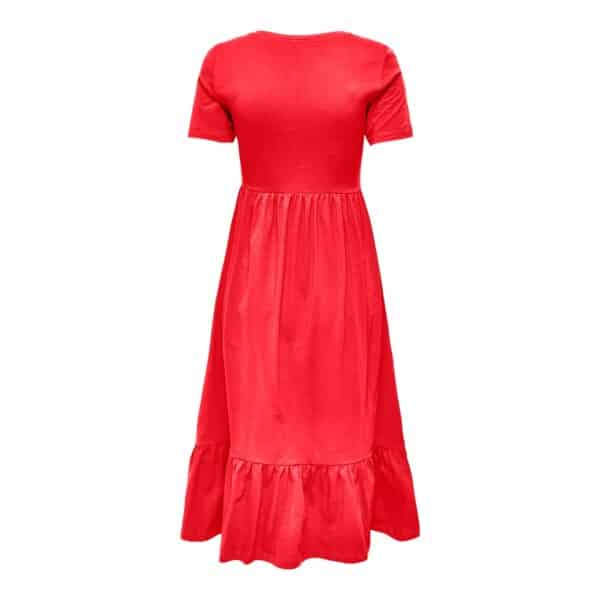 15252525_4206773_back ΓΥΝΑΙΚΕΙΟ ΦΟΡΕΜΑ ΚΟΚΚΙΝΟ ONLY ONLMAY S/S PEPLUM CALF DRESS BOX JRS 15252525 - Image 2