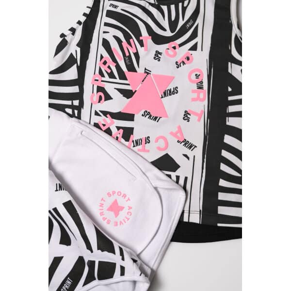 ΣΕΤ SHORTS ΛΕΥΚΟ ΜΑΥΡΟ ΚΟΡΙΤΣΙ  SPRINT 231-4001 - Image 2