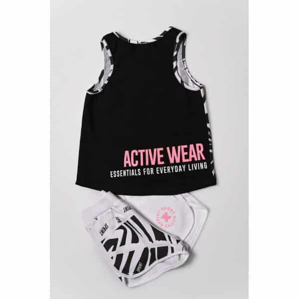 ΣΕΤ SHORTS ΛΕΥΚΟ ΜΑΥΡΟ ΚΟΡΙΤΣΙ  SPRINT 231-4001 - Image 3