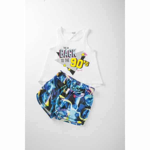 231-4011 WHITE a ΠΑΙΔΙΚΟ ΣΕΤ ΜΕ SHORTS ΛΕΥΚΟ 6-16 ΕΤΩΝ  SPRINT 231-4011 - Image 1