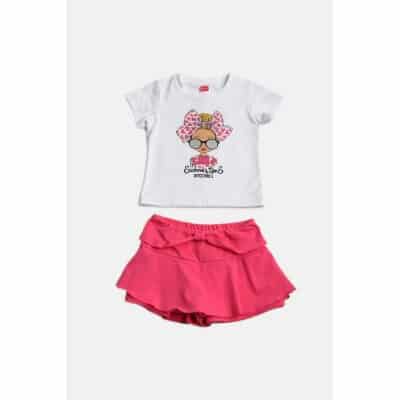 ΠΑΙΔΙΚΟ ΣΕΤ SHORTS-ΦΟΥΣΤΑ ΚΟΡΙΤΣΙ 1-5 ΕΤΩΝ ΛΕΥΚΟ JOYCE  2311151