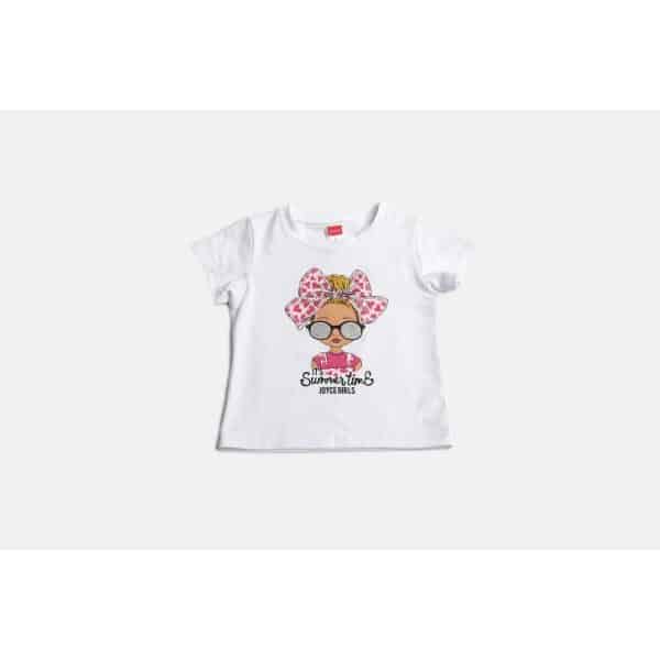 ΠΑΙΔΙΚΟ ΣΕΤ SHORTS-ΦΟΥΣΤΑ ΚΟΡΙΤΣΙ 1-5 ΕΤΩΝ ΛΕΥΚΟ JOYCE  2311151 - Image 2