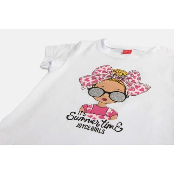 ΠΑΙΔΙΚΟ ΣΕΤ SHORTS-ΦΟΥΣΤΑ ΚΟΡΙΤΣΙ 1-5 ΕΤΩΝ ΛΕΥΚΟ JOYCE  2311151 - Image 3