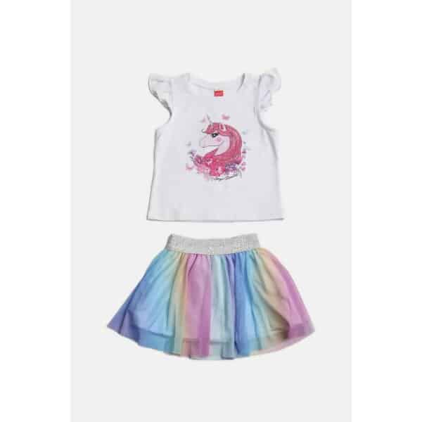 ΣΕΤ ΦΟΥΣΤΑ ΜΕ ΜΟΝΟΚΕΡΟ ΛΕΥΚΟ ΚΟΡΙΤΣΙ  JOYCE 2311163 - Image 1