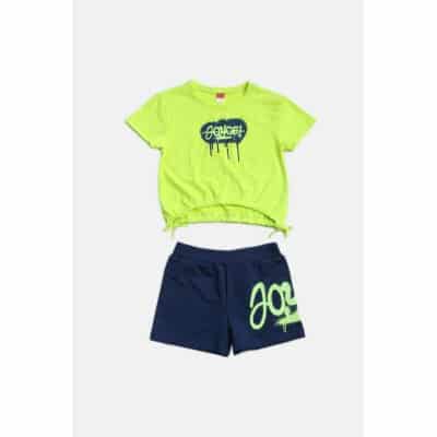 ΠΑΙΔΙΚΟ ΣΕΤ SHORTS SPRAY ΓΙΑ ΚΟΡΙΤΣΙ LIME JOYCE 2313143