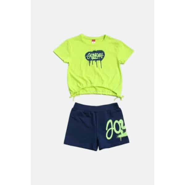 ΠΑΙΔΙΚΟ ΣΕΤ SHORTS SPRAY ΓΙΑ ΚΟΡΙΤΣΙ LIME JOYCE 2313143 - Image 1