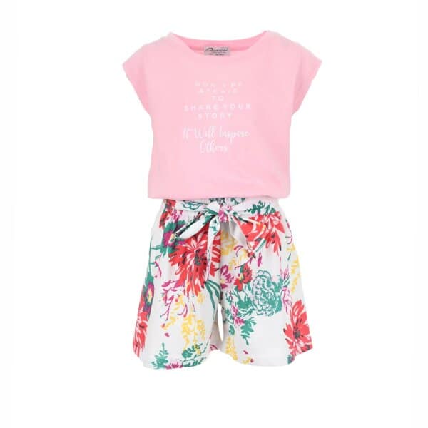 ΣΕΤ ΜΕ SHORTS FLORAL ΓΙΑ  ΚΟΡΙΤΣΙ 22330005 ACTION - Image 1