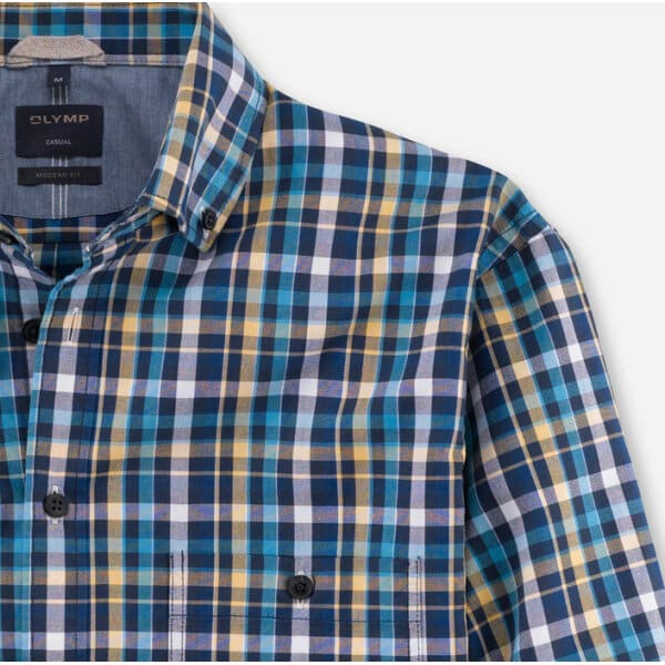 Ανδρικό Πουκάμισο OLYMP CASUAL MODERN FIT 40003418 Mπλέ Καρό - Image 2