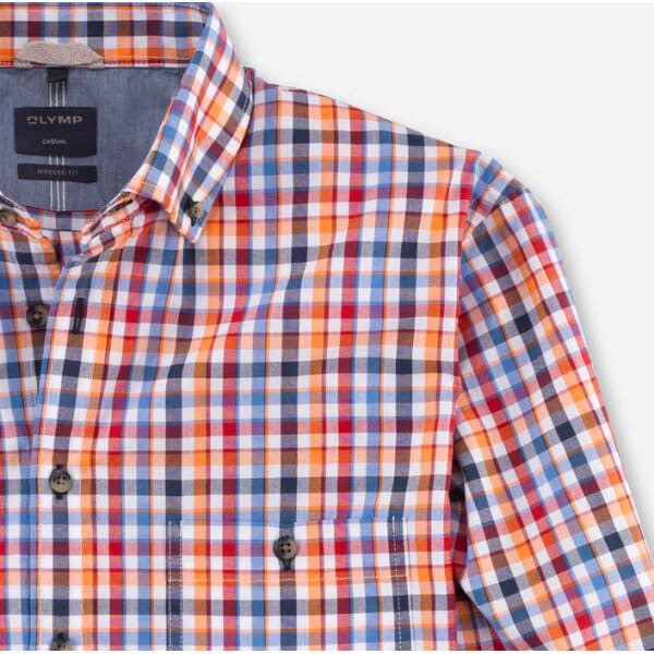 Ανδρικό Πουκάμισο OLYMP CASUAL MODERN FIT 40003435 Κόκκινο Καρό - Image 2