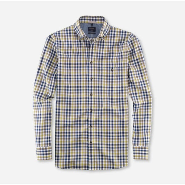 Ανδρικό Πουκάμισο OLYMP CASUAL MODERN FIT 40003447 Μπέζ Μπλέ Καρό - Image 1