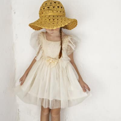 Παιδικό Φόρεμα Εκρού Τούλι M&B FASHION 1725