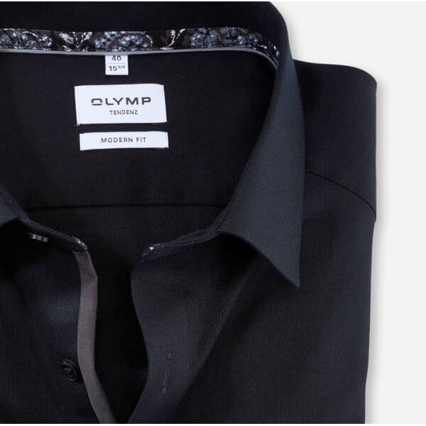 86043468-706x700-1 Ανδρικό Πουκάμισο OLYMP MODERN FIT 86043468 Μαύρο - Image 2