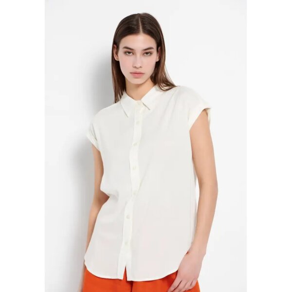 FBL007-100-05_OFF_WHITE_1 Γυναικείο Κοντομάνικο Πουκάμισο Εκρού FUNKY BUDDHA  FBL007-100-05 - Image 1