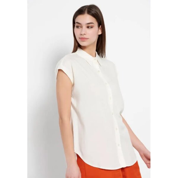 FBL007-100-05_OFF_WHITE_5 Γυναικείο Κοντομάνικο Πουκάμισο Εκρού FUNKY BUDDHA  FBL007-100-05 - Image 5