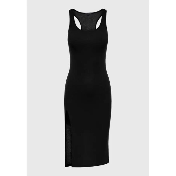 Γυναικείο Φόρεμα rib με σκίσιμο στο πλάι Μαύρο FUNKY BUDDHA  FBL007-100-13 - Image 6