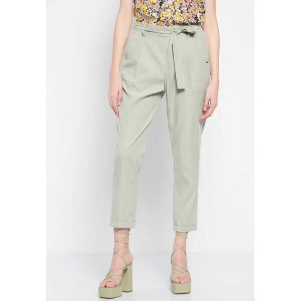 Γυναικείο Peg leg παντελόνι με ελαστική μέση και ζώνη Μέντα FBL007-105-02 - Image 2
