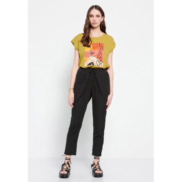 Γυναικείο Casual παντελόνι με ελαστική μέση Μαύρο FBL007-106-02 - Image 1