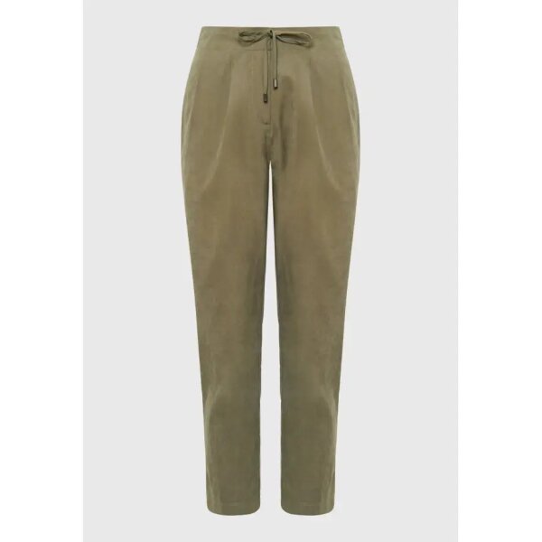 FBL007-106-02_OLIVE_OIL_6 Γυναικείο Casual παντελόνι με ελαστική μέση Χακί FBL007-106-02 - Image 6