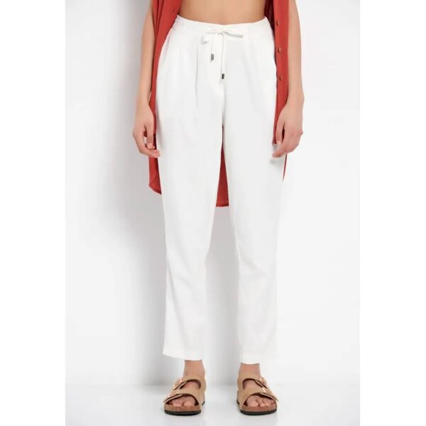 FBL007-106-02_OPTIC_WHITE_1 Γυναικείο Casual παντελόνι με ελαστική μέση Εκρού FBL007-106-02 - Image 2