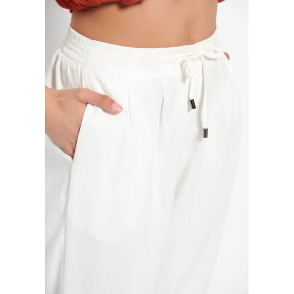 FBL007-106-02_OPTIC_WHITE_3 Γυναικείο Casual παντελόνι με ελαστική μέση Εκρού FBL007-106-02 - Image 3