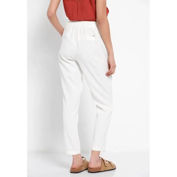 FBL007-106-02_OPTIC_WHITE_4 Γυναικείο Casual παντελόνι με ελαστική μέση Εκρού FBL007-106-02 - Image 4