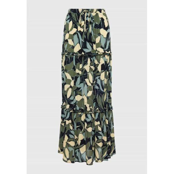 FBL007-110-14_BLACK_6 Γυναικεία Εμπριμέ φούστα με σκίσιμο στο πλάι FUNKY BUDDHA  FBL007-110-14 - Image 6