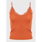 Γυναικείο τοπ με τιράντες σε ύφανση rib Πορτοκαλί FUNKY BUDDHA FBL007-112-04 - Image 6