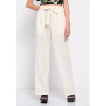 Γυναικεία Wide leg παντελόνα με λινό Λευκό FUNKY BUDDHA FBL007-114-02 - Image 2
