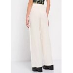 Γυναικεία Wide leg παντελόνα με λινό Λευκό FUNKY BUDDHA FBL007-114-02 - Image 4