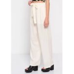 Γυναικεία Wide leg παντελόνα με λινό Λευκό FUNKY BUDDHA FBL007-114-02 - Image 5