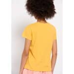 Γυναικείο T-shirt από οργανικό βαμβάκι με τύπωμα Κίτρινο FUNKY BUDDHA FBL007-114-04 - Image 4