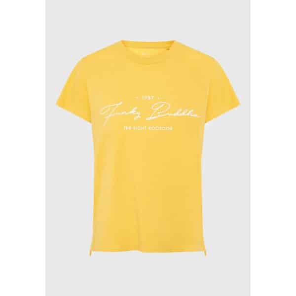 Γυναικείο T-shirt από οργανικό βαμβάκι με τύπωμα Κίτρινο FUNKY BUDDHA FBL007-114-04 - Image 6