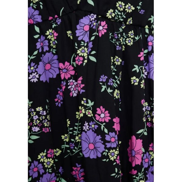 Γυναικείο Φλοράλ μάξι φόρεμα με βολάν στους ώμους Μαύρο FUNKY BUDDHA  FBL007-117-13 - Image 6