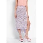 Γυναικεία Floral Midi φούστα Μωβ FUNKY BUDDHA FBL007-118-14