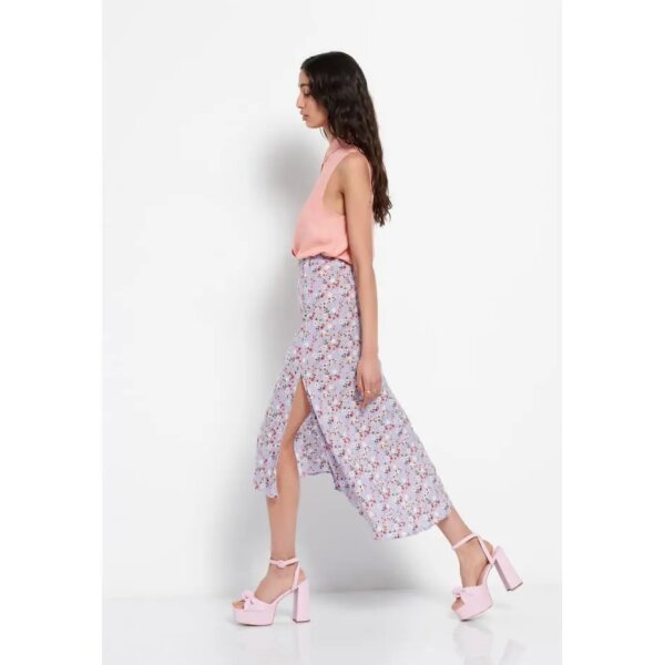 FBL007-118-14_LILAC_5 - Αντιγραφή Γυναικεία Floral Midi φούστα Μωβ FUNKY BUDDHA  FBL007-118-14 - Image 5