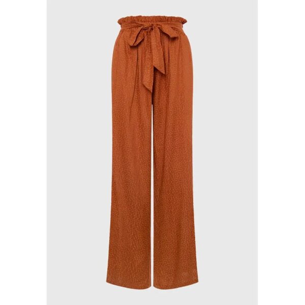 FBL007-120-02_TERRACOTA_6 Γυναικεία Wide leg εμπριμέ παντελόνα με ελαστική μέση FBL007-120-02 - Image 6