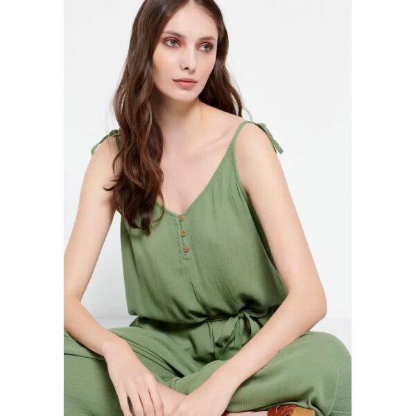 FBL007-120-12_JADE_2 Γυναικεία Ολόσωμη φόρμα με τιράντες Πράσινη FUNKY BUDDHA  FBL007-120-12 - Image 2