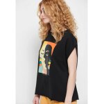 Γυναικείο T-shirt από οργανικό βαμβάκι με τύπωμα Μαύρο FUNKY BUDDHA FBL007-125-04 - Image 4