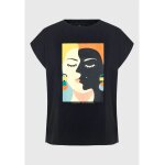 Γυναικείο T-shirt από οργανικό βαμβάκι με τύπωμα Μαύρο FUNKY BUDDHA FBL007-125-04 - Image 6