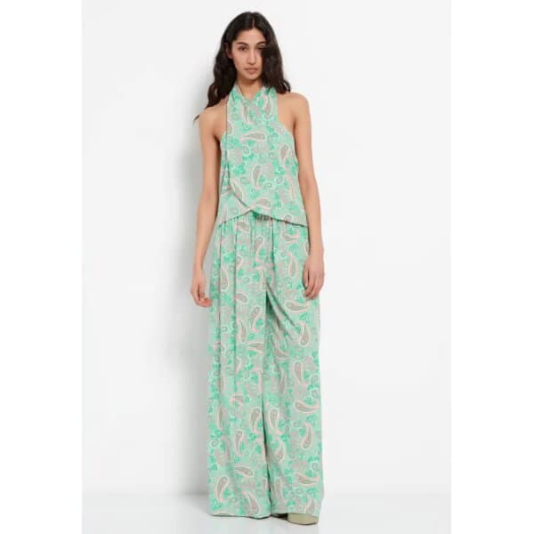 FBL007-126-17_GREEN_FIG_2 Γυναικείο Εμπριμέ halter neck top FBL007-126-17 - Image 3