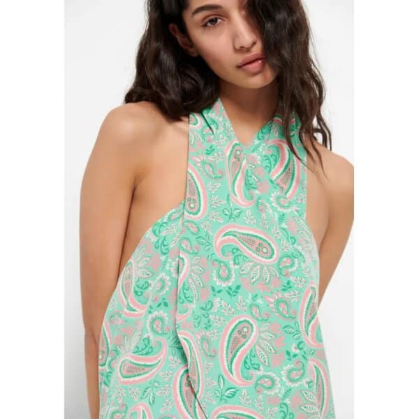 FBL007-126-17_GREEN_FIG_3 Γυναικείο Εμπριμέ halter neck top FBL007-126-17 - Image 4