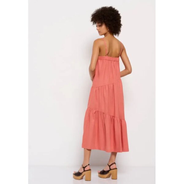 Γυναικείο φόρεμα Linen blend Κοραλλί FUNKY BUDDHA  FBL007-132-13 - Image 4