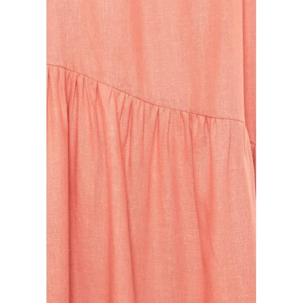 Γυναικείο φόρεμα Linen blend Κοραλλί FUNKY BUDDHA  FBL007-132-13 - Image 7