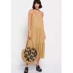 Γυναικείο φόρεμα Linen blend Μπέζ FUNKY BUDDHA  FBL007-132-13
