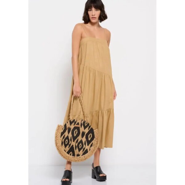 Γυναικείο φόρεμα Linen blend Μπέζ FUNKY BUDDHA  FBL007-132-13 - Image 1