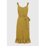 Γυναικείο Midi Φόρεμα Linen blend Λαδί FUNKY BUDDHA FBL007-133-13 - Image 2